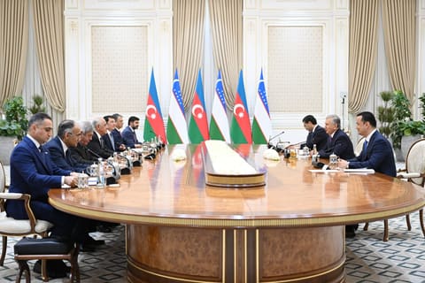 Əli Əsədov Özbəkistan Prezidenti Şavkat Mirziyoyevlə görüşüb