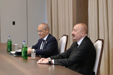 İlham Əliyev Ərəb Koordinasiya Qrupuna üzv qurumların rəhbər şəxslərindən ibarət nümayəndə heyətini qəbul edib