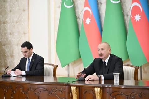 Azərbaycan və Türkmənistan prezidentləri mətbuata bəyanatlarla çıxış ediblər YENİLƏNİB 