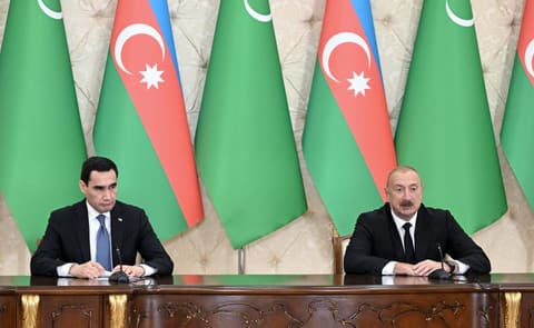 Azərbaycan və Türkmənistan prezidentləri mətbuata bəyanatlarla çıxış ediblər YENİLƏNİB 
