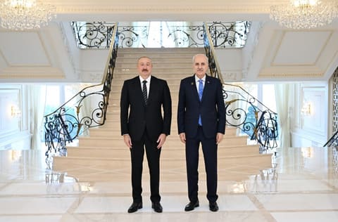 İlham Əliyev Türkiyə Böyük Millət Məclisi sədrinin rəhbərlik etdiyi nümayəndə heyətini qəbul edib