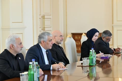  İlham Əliyev İran İslam Şurası Məclisinin sədrinin başçılıq etdiyi nümayəndə heyətini qəbul edib