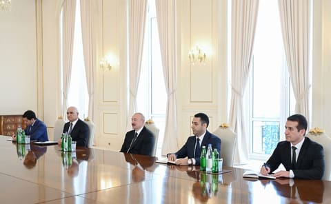  İlham Əliyev İran İslam Şurası Məclisinin sədrinin başçılıq etdiyi nümayəndə heyətini qəbul edib