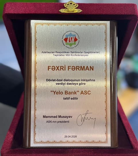 Yelo Bank ASK tərəfindən "Fəxri Fərman"la təltif edilib