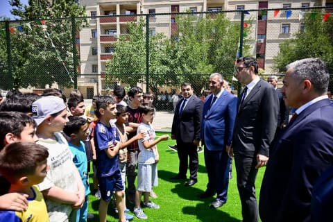 Naftalan, Samux və Mingəçevirdə “Sağlam məhəllə” idman zonaları istifadəyə verilib