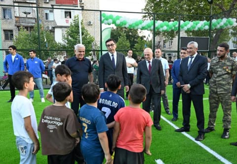 Naftalan, Samux və Mingəçevirdə “Sağlam məhəllə” idman zonaları istifadəyə verilib
