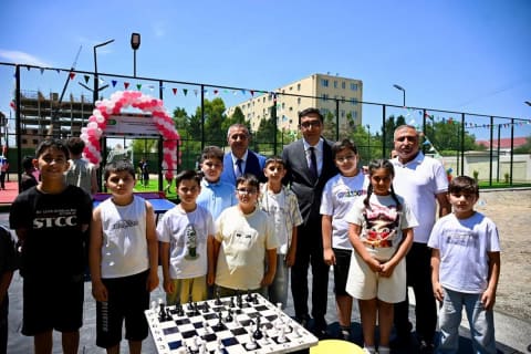 Naftalan, Samux və Mingəçevirdə “Sağlam məhəllə” idman zonaları istifadəyə verilib