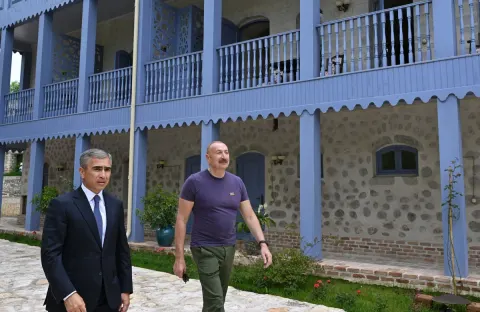 İlham Əliyev Şuşada "Yasəmən" hotelinin yeni korpusları ilə tanış olub
