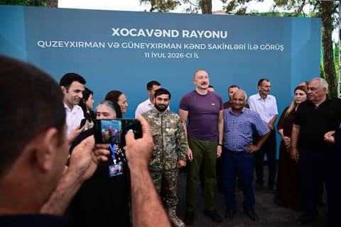 İlham Əliyev Xocavənd rayonunun Quzeyxırman kəndində olub - YENİLƏNİB