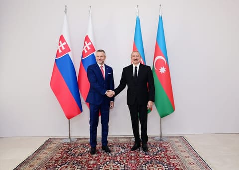 Slovakiya Prezidenti Peter Pelleqrininin Şuşada rəsmi qarşılanma mərasimi olub
