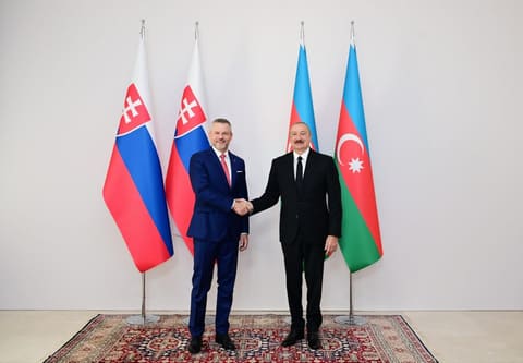 Slovakiya Prezidenti Peter Pelleqrininin Şuşada rəsmi qarşılanma mərasimi olub