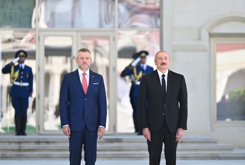 Slovakiya Prezidenti Peter Pelleqrininin Şuşada rəsmi qarşılanma mərasimi olub