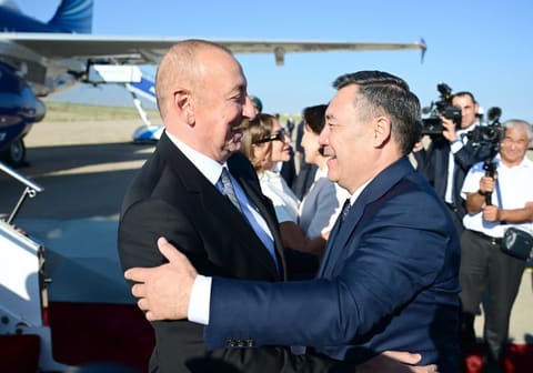 President Ilham Aliyev arrives in Kyrgyzstan for state visit