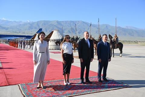 President Ilham Aliyev arrives in Kyrgyzstan for state visit