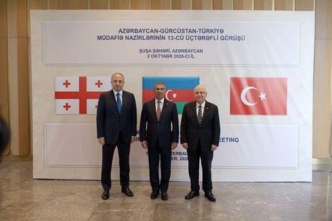 Azərbaycan, Gürcüstan və Türkiyə müdafiə nazirlərinin üçtərəfli görüşü keçirilib - VİDEO