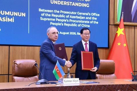 Azərbaycan və Çin prokurorluqları arasında Memorandum imzalanıb