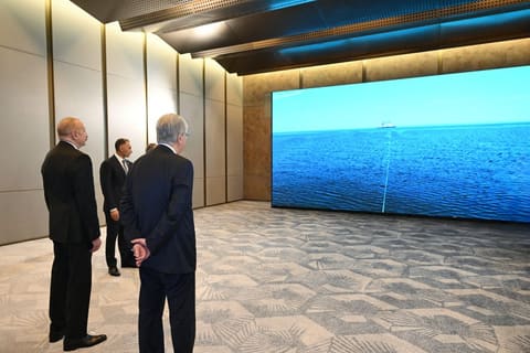 Bakıda Azərbaycan və Qazaxıstan prezidentləri görüşüblər, Trans-Xəzər Fiber-Optik Kabel Xəttinin açılışını ediblər