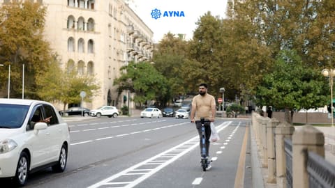 Bülbül prospektinin daha bir hissəsində mikromobillik zolağı təşkil olunub