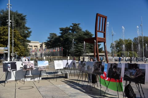 Cenevrədə Ermənistanın Azərbaycana qarşı mina müharibəsinə dair ekspozisiya açılıb