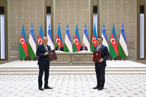 Ceremony of signing and exchanging Azerbaijan-Uzbekistan documents held in Tashkent - UPDATED