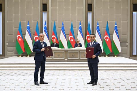 Ceremony of signing and exchanging Azerbaijan-Uzbekistan documents held in Tashkent - UPDATED