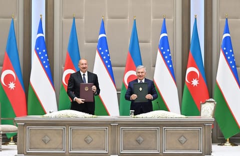 Ceremony of signing and exchanging Azerbaijan-Uzbekistan documents held in Tashkent - UPDATED