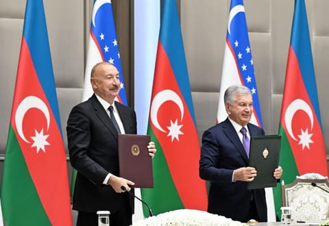 Ceremony of signing and exchanging Azerbaijan-Uzbekistan documents held in Tashkent - UPDATED