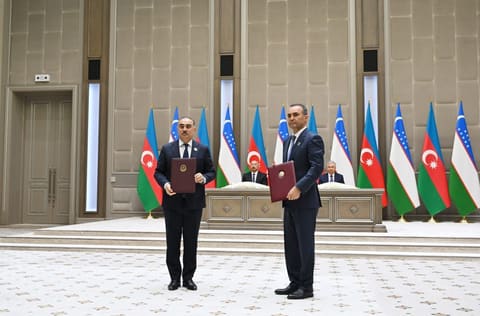 Ceremony of signing and exchanging Azerbaijan-Uzbekistan documents held in Tashkent - UPDATED