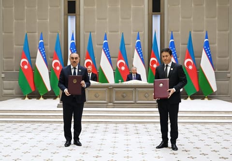 Ceremony of signing and exchanging Azerbaijan-Uzbekistan documents held in Tashkent - UPDATED