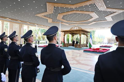 Official welcome ceremony held for President Ilham Aliyev in Tashkent - VIDEO