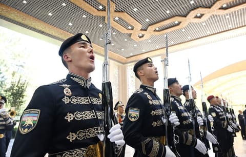Official welcome ceremony held for President Ilham Aliyev in Tashkent - VIDEO