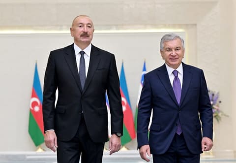 Official welcome ceremony held for President Ilham Aliyev in Tashkent - VIDEO