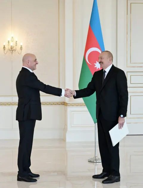 İlham Əliyev Gürcüstanın Azərbaycanda yeni təyin olunmuş səfirini qəbul edib