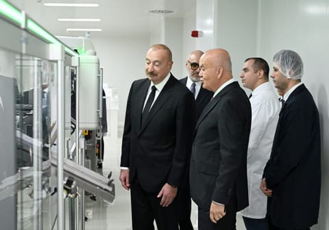 President Ilham Aliyev attends opening of medicine production facility in Pirallahi Industrial Park