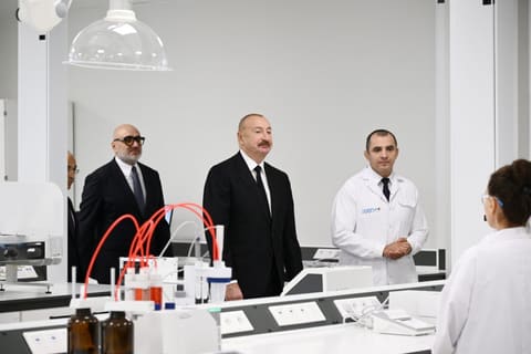President Ilham Aliyev attends opening of medicine production facility in Pirallahi Industrial Park