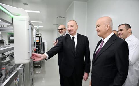 President Ilham Aliyev attends opening of medicine production facility in Pirallahi Industrial Park