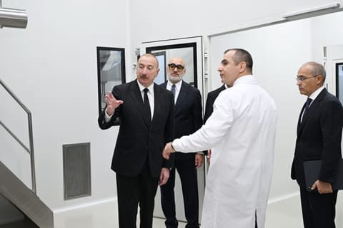 President Ilham Aliyev attends opening of medicine production facility in Pirallahi Industrial Park