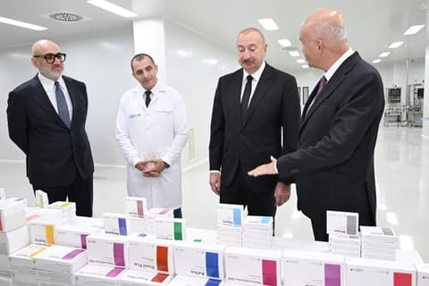 President Ilham Aliyev attends opening of medicine production facility in Pirallahi Industrial Park