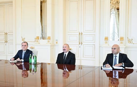 Ilham Aliyev receives Turkish FM