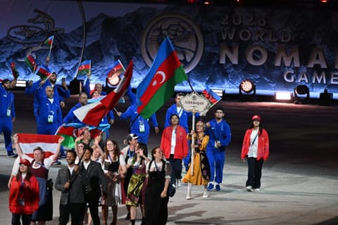 Ilham Aliyev and Mehriban Aliyeva attended the opening ceremony of the 6th World Nomad Games in Bishkek - UPDATED