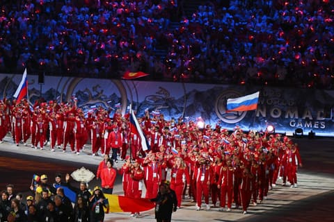 Ilham Aliyev and Mehriban Aliyeva attended the opening ceremony of the 6th World Nomad Games in Bishkek - UPDATED