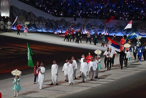 Ilham Aliyev and Mehriban Aliyeva attended the opening ceremony of the 6th World Nomad Games in Bishkek - UPDATED
