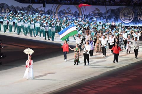 Ilham Aliyev and Mehriban Aliyeva attended the opening ceremony of the 6th World Nomad Games in Bishkek - UPDATED