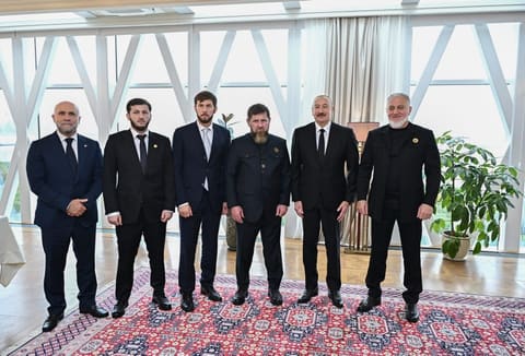  İlham Əliyev və Rusiyanın Çeçenistan Respublikasının başçısı birgə nahar ediblər