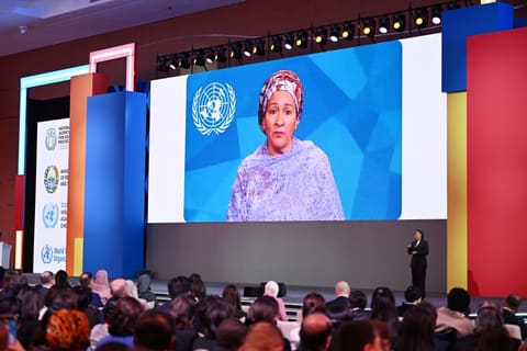 Leyla Əliyeva Səmərqənddə Uşaqların rifahına investisiya mövzusunda Ümumdünya Sammitinin açılış mərasimində iştirak edib