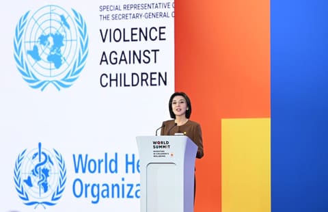 Leyla Əliyeva Səmərqənddə Uşaqların rifahına investisiya mövzusunda Ümumdünya Sammitinin açılış mərasimində iştirak edib