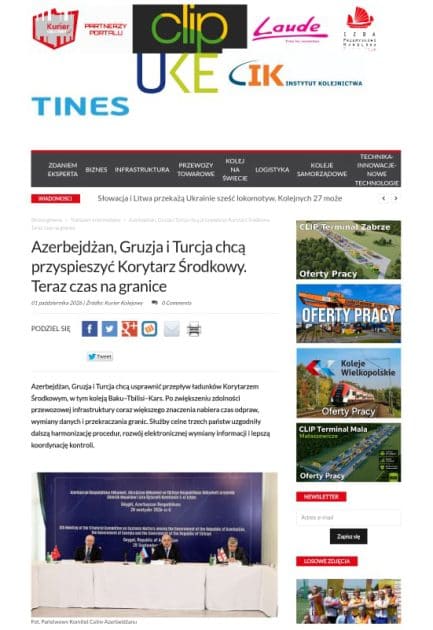 Polşa mətbuatı: Azərbaycan, Gürcüstan və Türkiyə Aralıq Dəhlizində yükdaşımaları sürətləndirməyi hədəfləyir