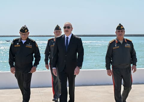 President Ilham Aliyev visits Naval Forces