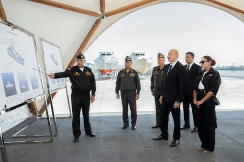President Ilham Aliyev visits Naval Forces