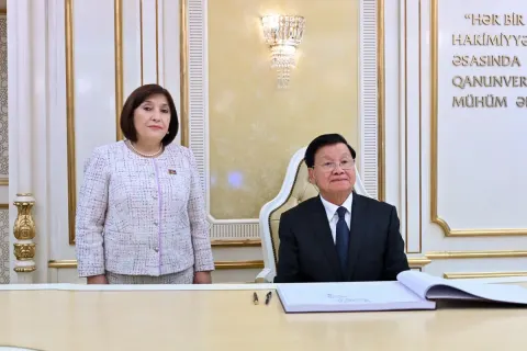 Sahibə Qafarova Laos Prezidenti ilə görüşüb